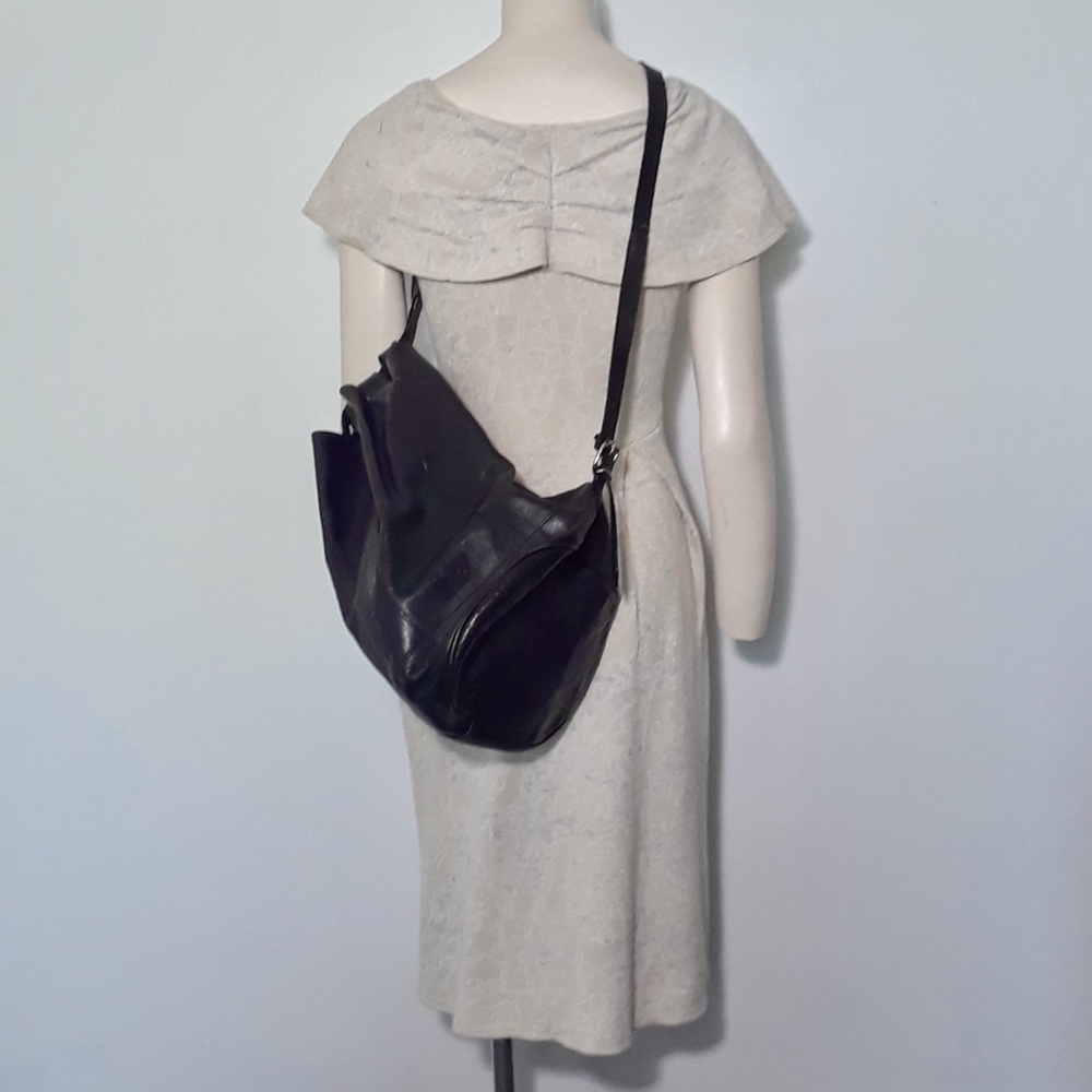 Furla Vintage Bag Black Leather Cross Body Bucket